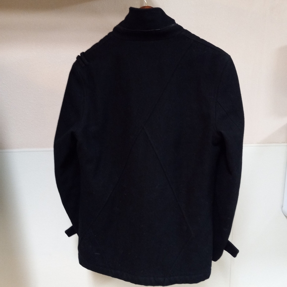 M WOMEN'S VOLCOM BLACK DOUBLE-BREASTED PEA COAT ZIP SECURE POCKETS W/O HOOD - Picture 10 of 13